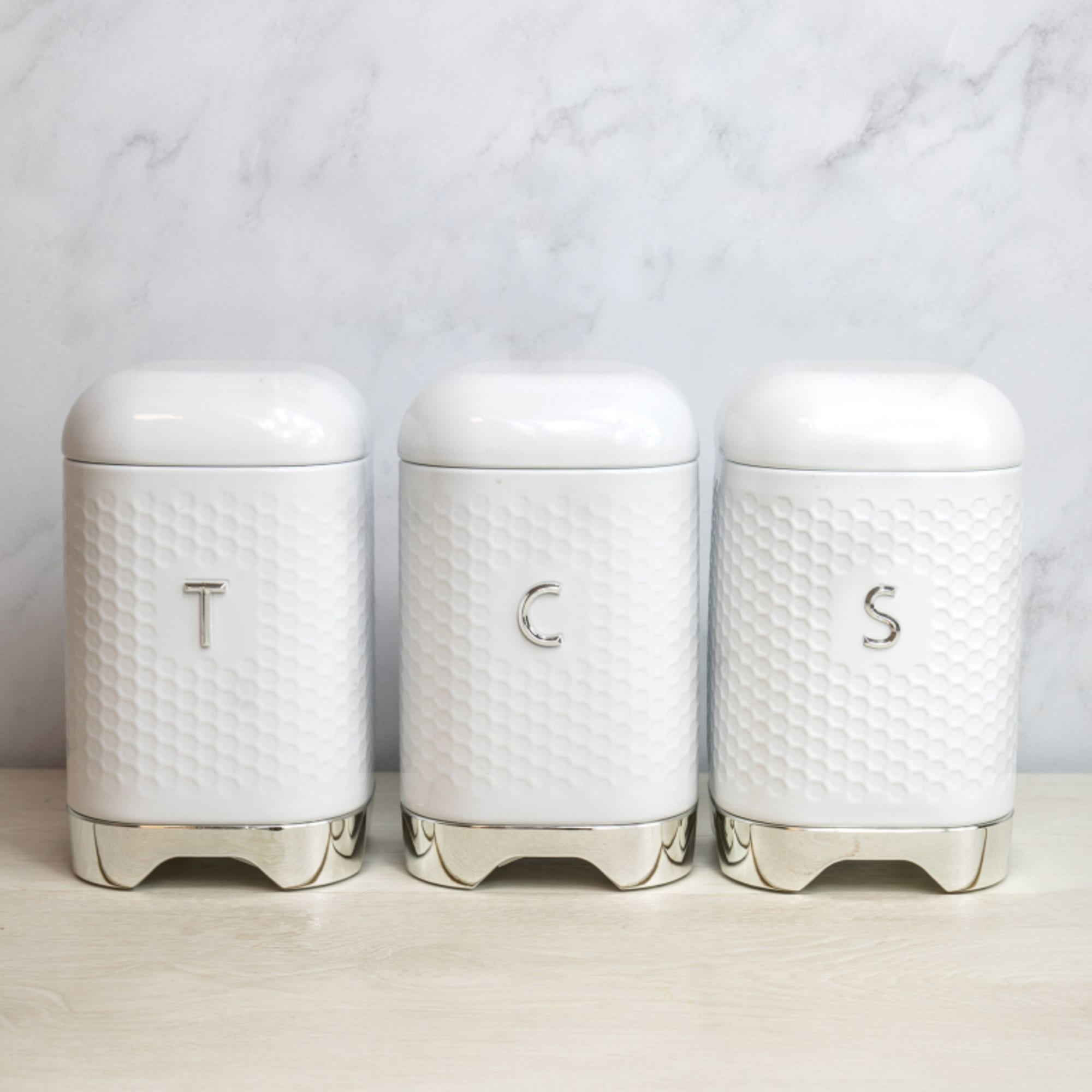 Lovello Canister Set of 3 White Kitchen Warehouse™